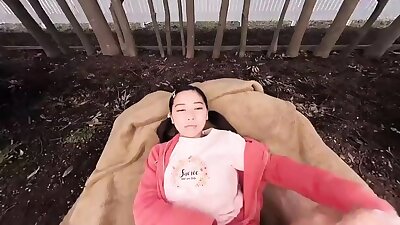 VR Japnnes Adult Video Actor Playing In The Playground And Having Fun