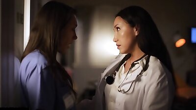 Lesbian Doctor and Nurse has Intense Sex on Job Secretly