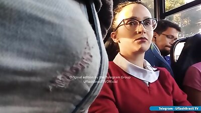 Hmm Sexy teacher enjoying the bulge flash in bus