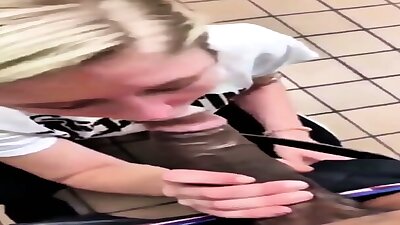 White Girl Handles Huge Black Cock