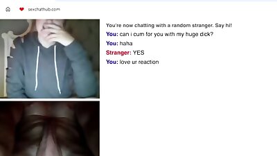 Petite blonde omegle teen helps to cum