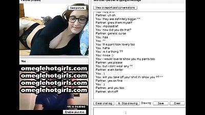 35 Chatroulette Teen with Huge Tits Fingers Her Pussy
