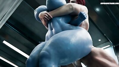 Hardcore Deepthroat And Creampie  Futa Shower Sex  3D Realistic Animation